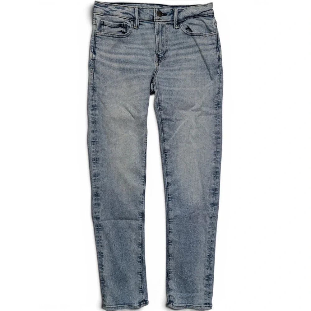 American Eagle Mens Slim Straight Jeans 30 x 32 Airflex+ Light Wash Blue